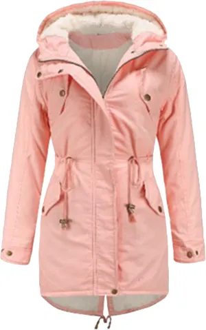 EFOFEI Women Winter Thick Jacket Removable Hood Warm Faux Fur Collar Parkas Polar Fleece Lined Parka with Pockets
