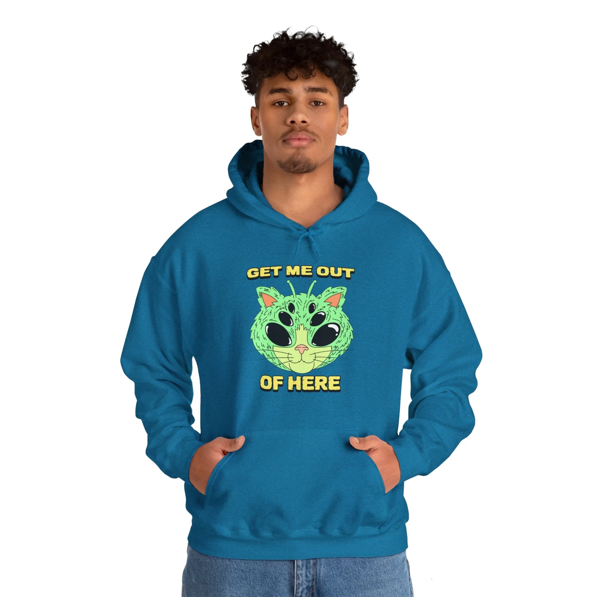 Get Me Out Of Here Funny Cat Alien Hoodie