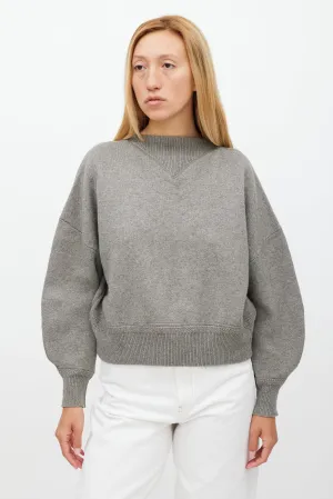 Grey Wool Kelaya Cropped Sweater