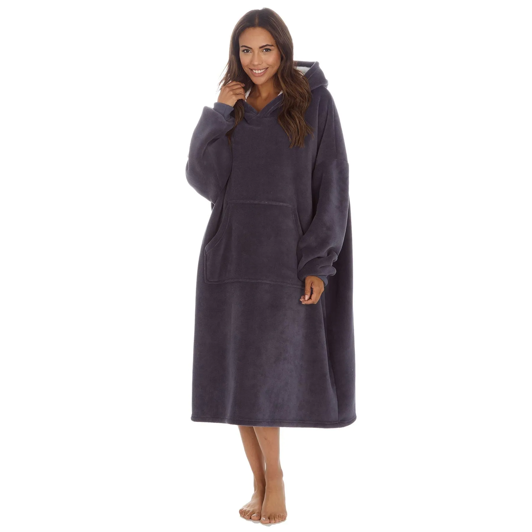 Huggable Womens Oversized Sherpa Lined Hoodie