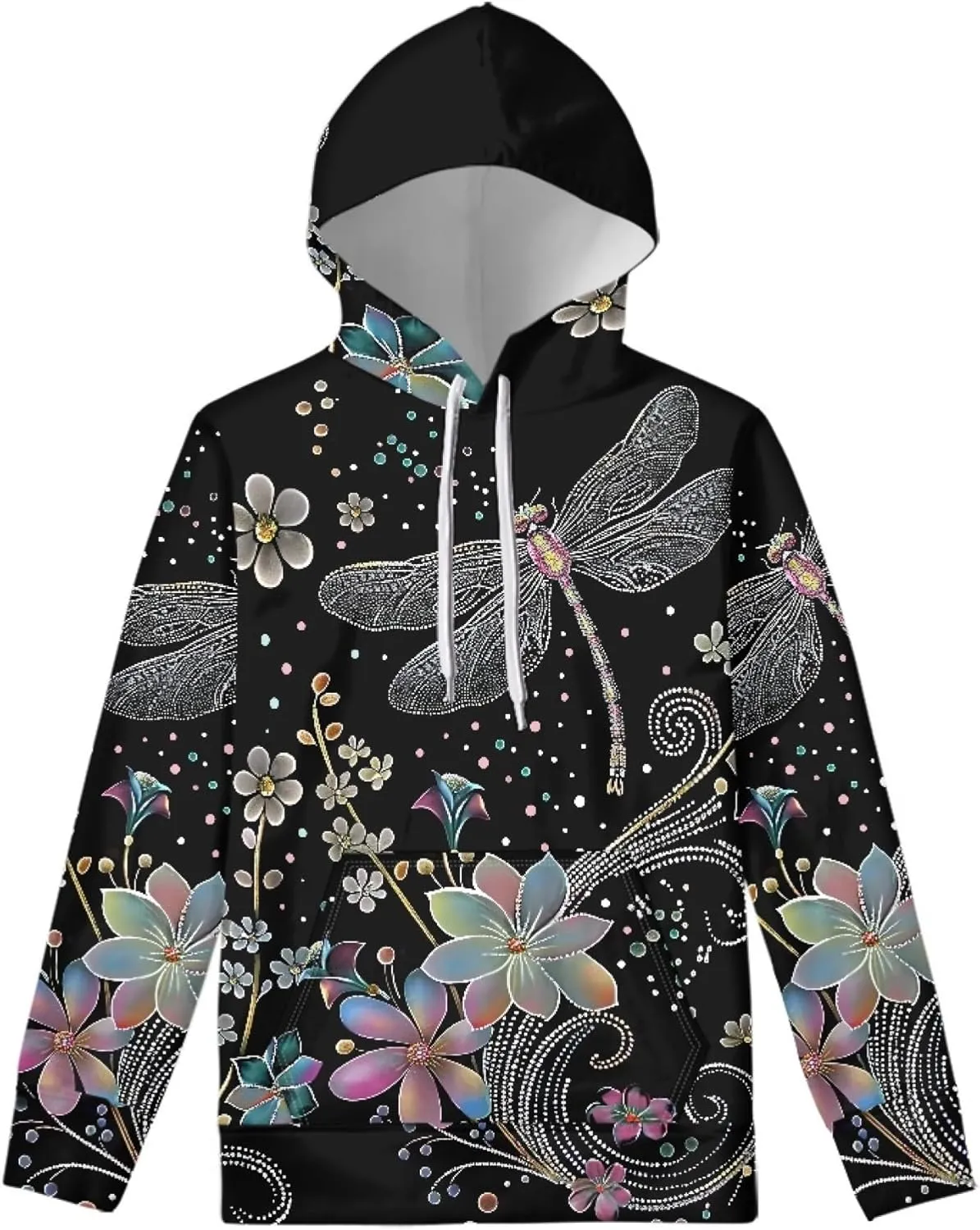 INSTANTARTS Women's Active Hoodies Polyester Loose Hoodie Sweatshirts Soft Stretchy Pullover Tops Tracksuits,XS-4XL