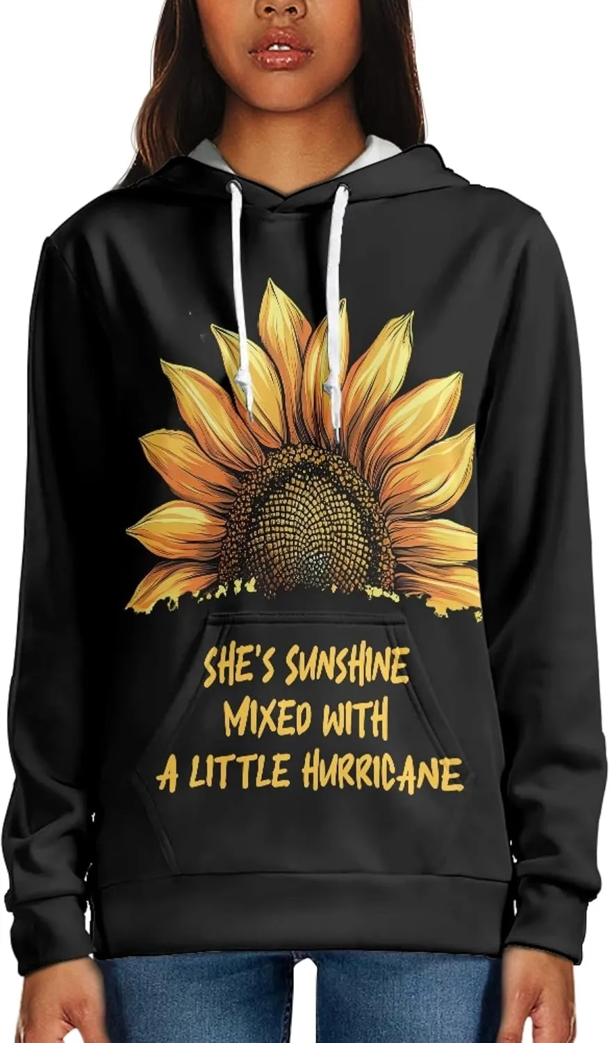 INSTANTARTS Women's Active Hoodies Polyester Loose Hoodie Sweatshirts Soft Stretchy Pullover Tops Tracksuits,XS-4XL