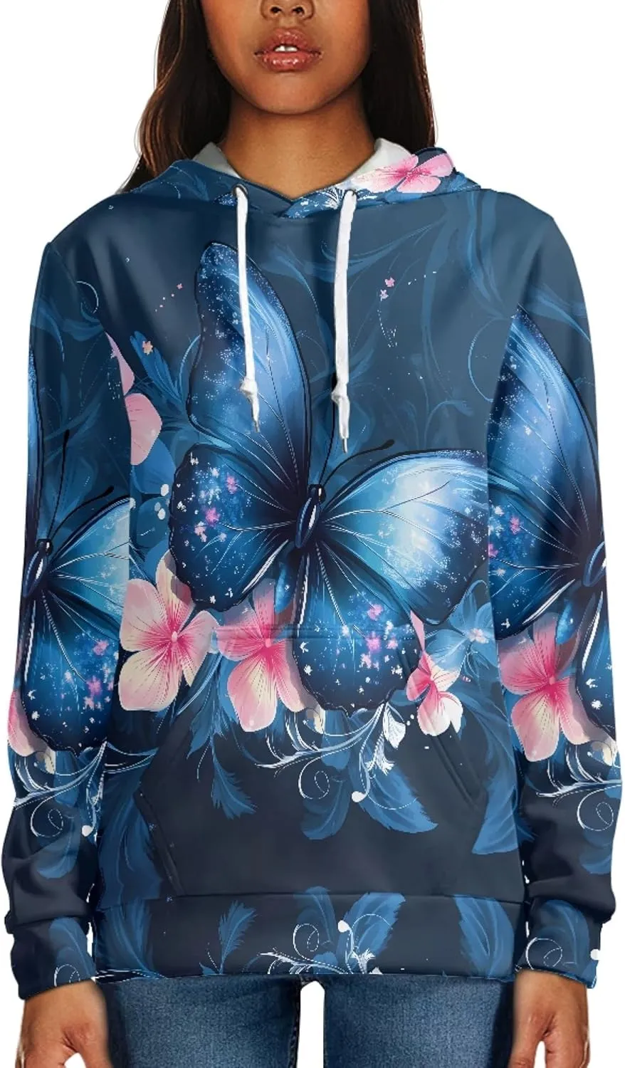 INSTANTARTS Women's Active Hoodies Polyester Loose Hoodie Sweatshirts Soft Stretchy Pullover Tops Tracksuits,XS-4XL