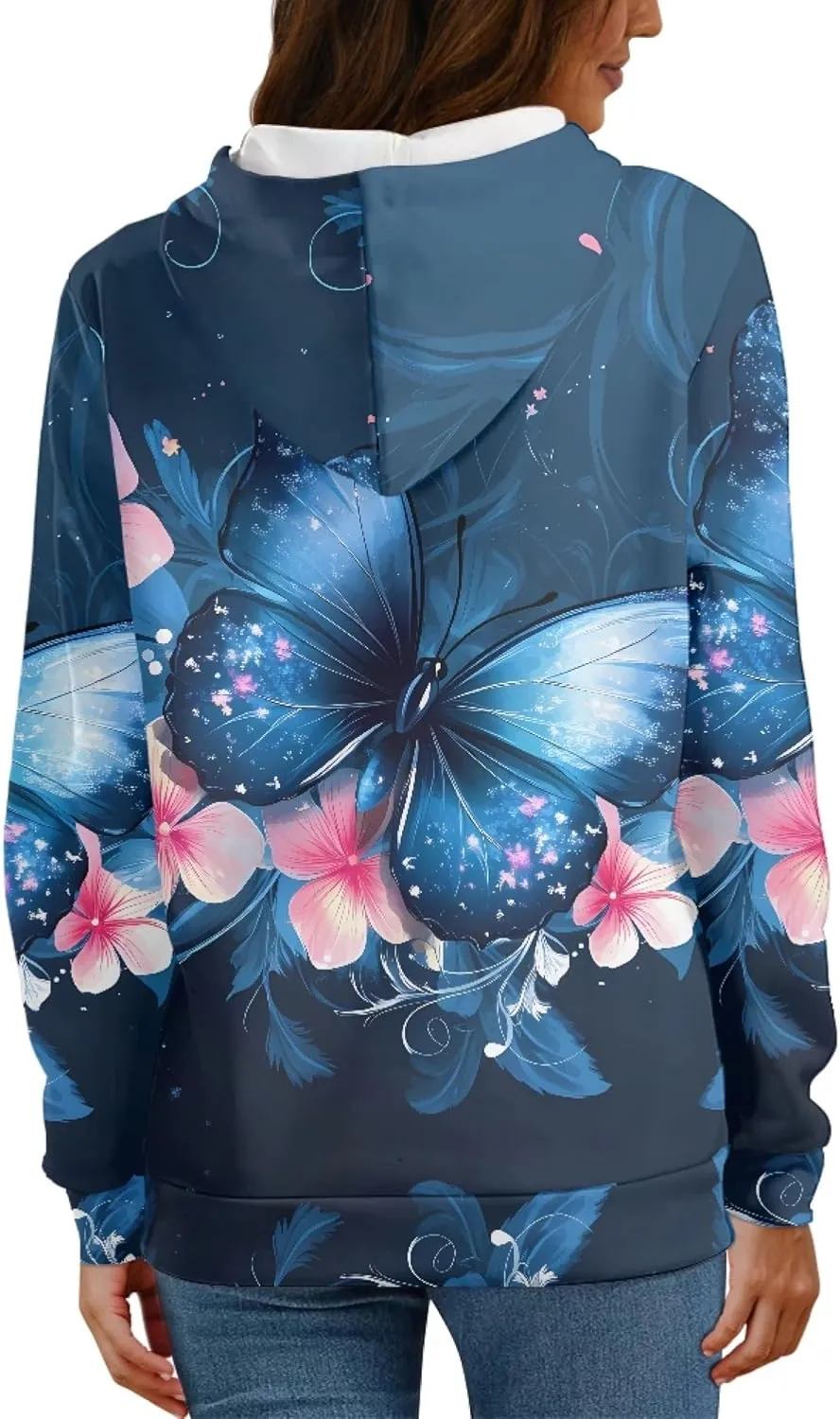 INSTANTARTS Women's Active Hoodies Polyester Loose Hoodie Sweatshirts Soft Stretchy Pullover Tops Tracksuits,XS-4XL