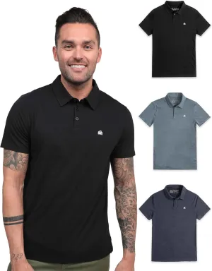 INTO THE AM Polo Shirts for Men - Comfortable Fit Collared Shirt Men S - 4XL Fitted Short Sleeve Classic Golf Shirts