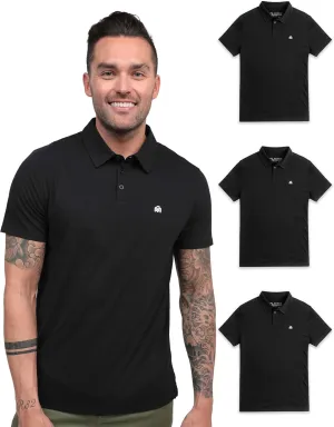 INTO THE AM Polo Shirts for Men - Comfortable Fit Collared Shirt Men S - 4XL Fitted Short Sleeve Classic Golf Shirts