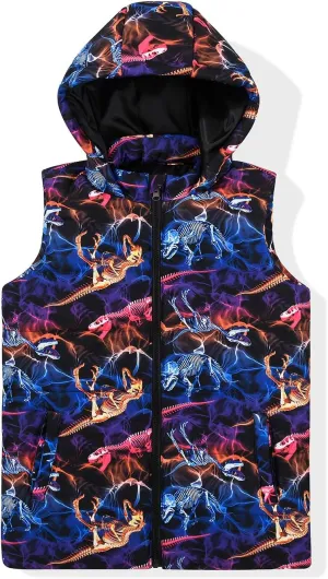 JOYSON Boys Sleeveless Puffer Vest Lightweight Padded Jacket Quilted Hooded Outwear Zipper Waistcoat