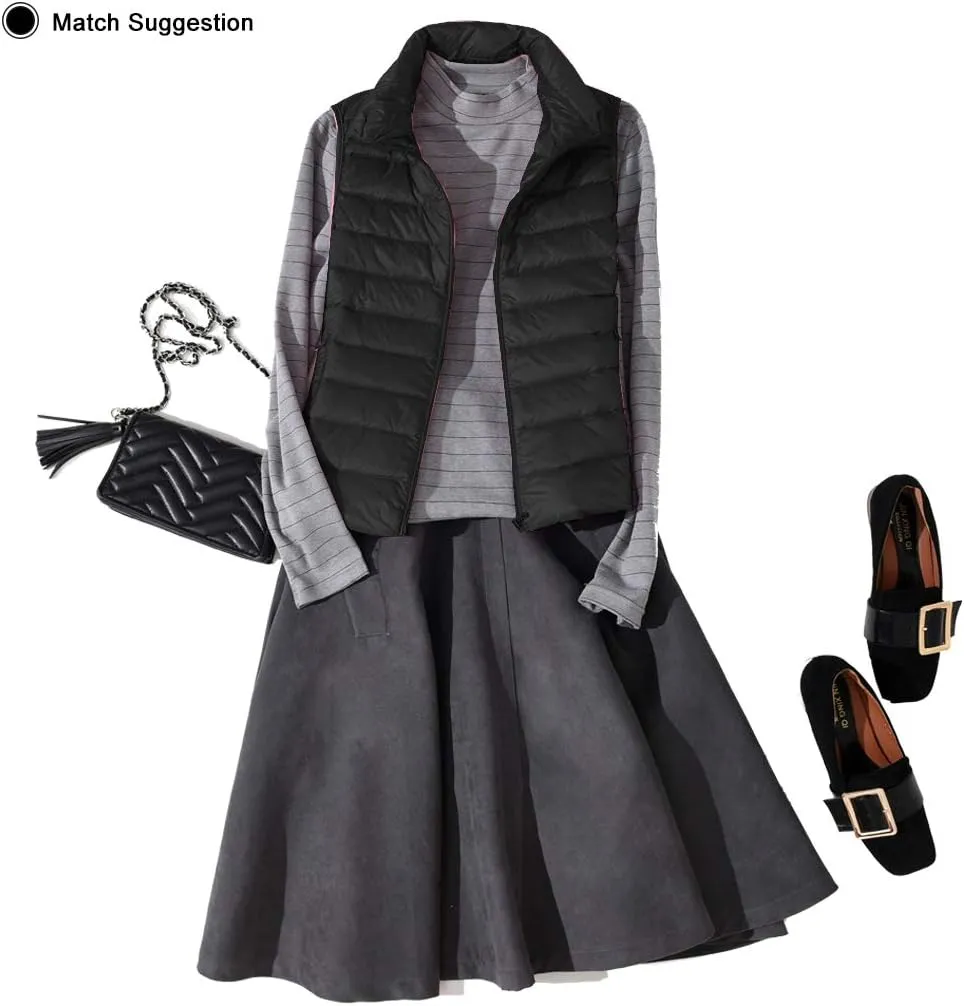 LANBAOSI Women's Packable Lightweight Down Vest Winter Down Waistcoat