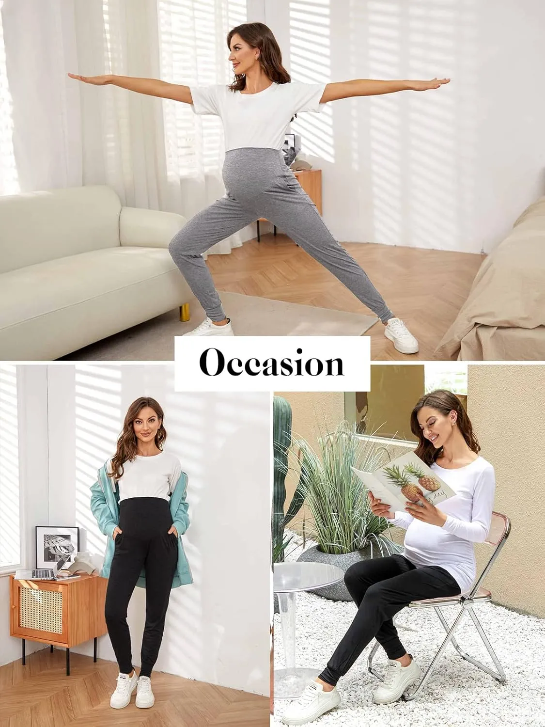 Liu & Qu Maternity Women's Casual Pants Stretchy Comfortable Lounge Pants