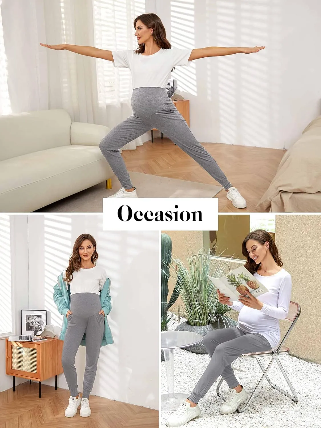 Liu & Qu Maternity Women's Casual Pants Stretchy Comfortable Lounge Pants