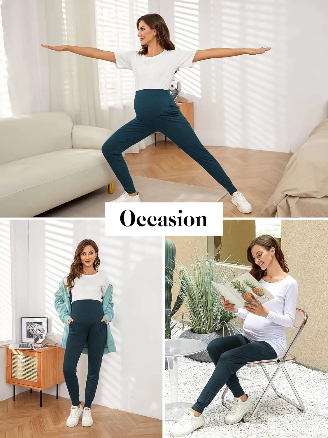 Liu & Qu Maternity Women's Casual Pants Stretchy Comfortable Lounge Pants