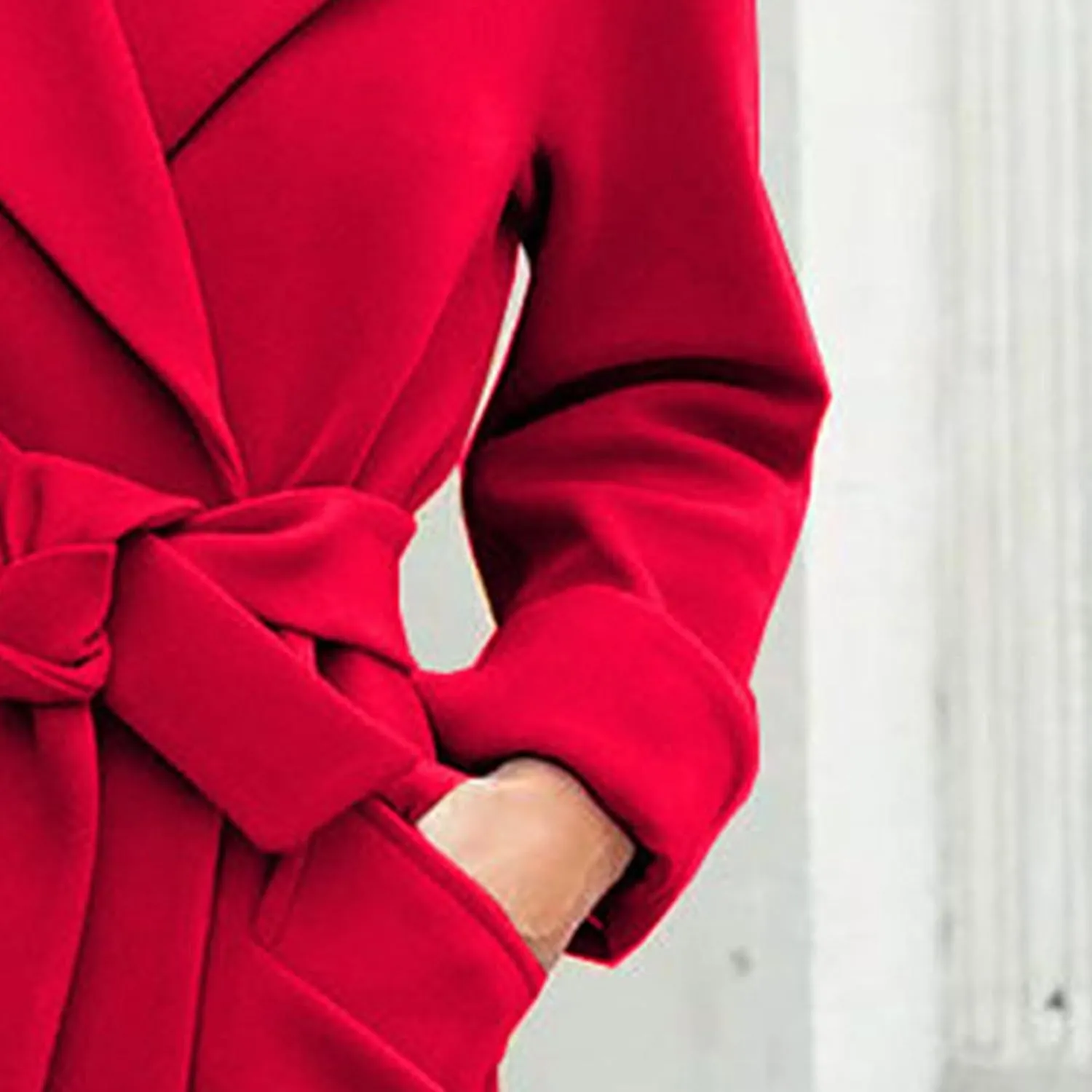 Maiyifu-GJ Women's Wool Blend Long Trench Coat Elegant Notched Lapel Coat Jacket Casual Fall Winter Overcoat with Belt