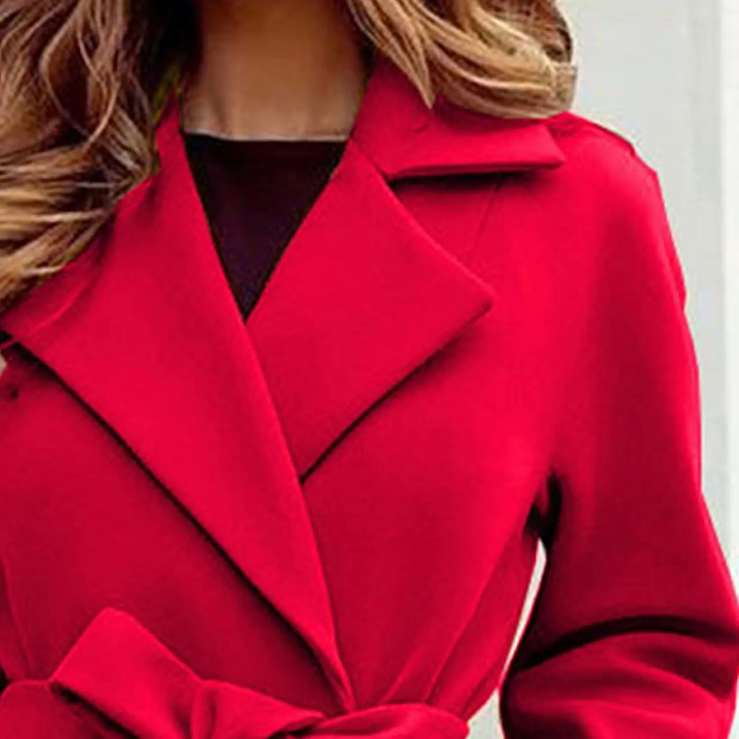 Maiyifu-GJ Women's Wool Blend Long Trench Coat Elegant Notched Lapel Coat Jacket Casual Fall Winter Overcoat with Belt