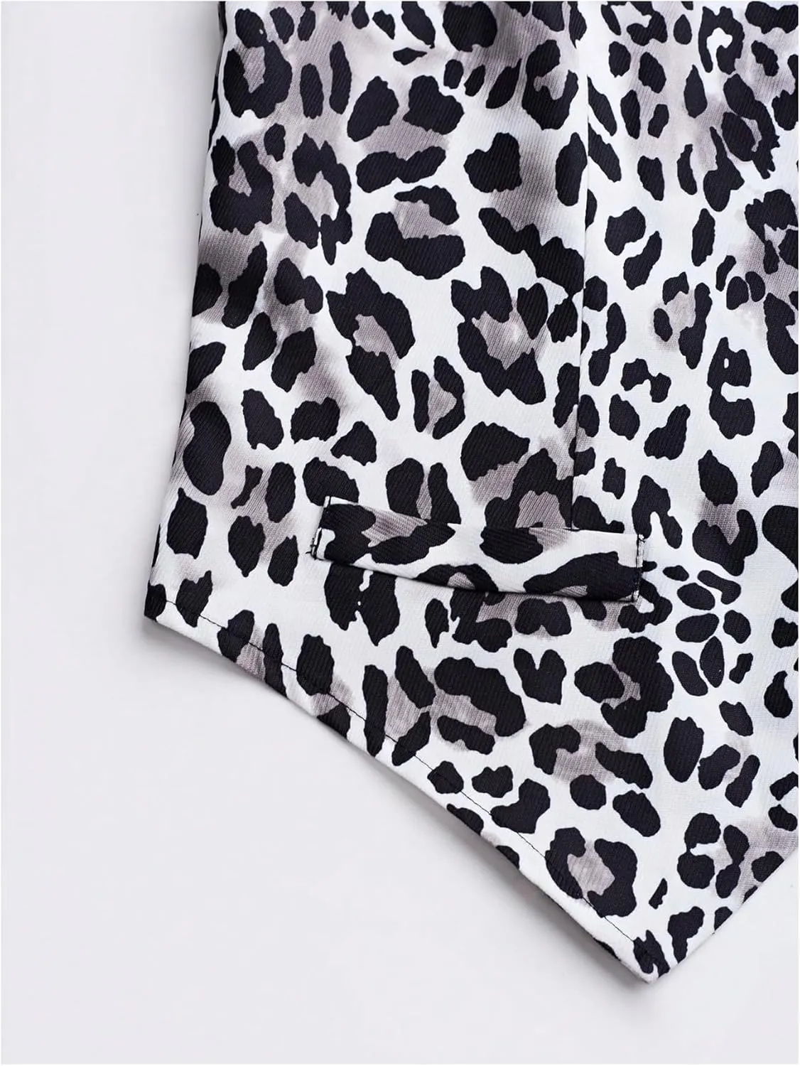 MakeMeChic Women's Leopard Print Vests V Neck Cheetah Vest Sleeveless Jacket Vest Tops Blazer Vests