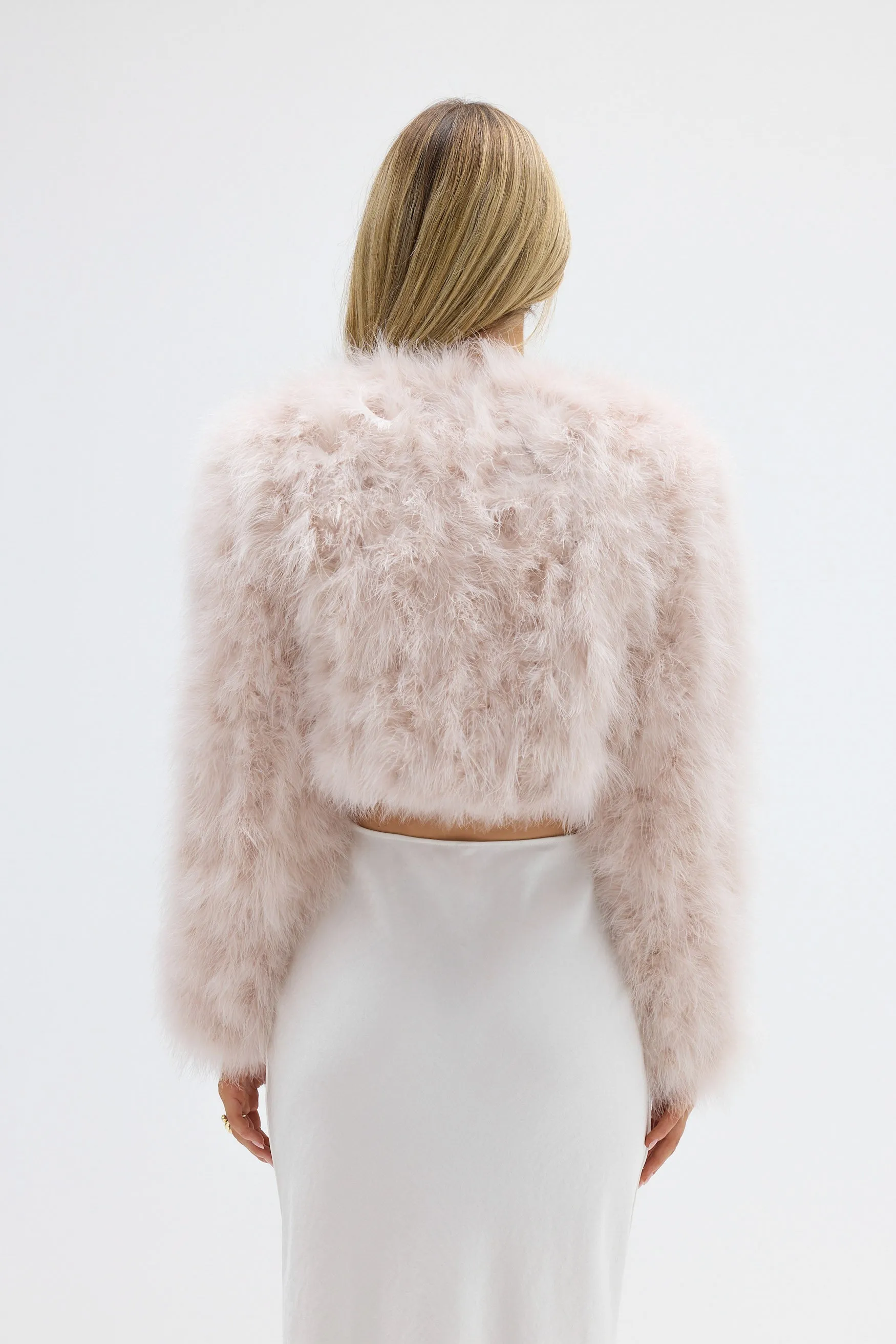 Manhattan Crop Jacket - Baby Pink
