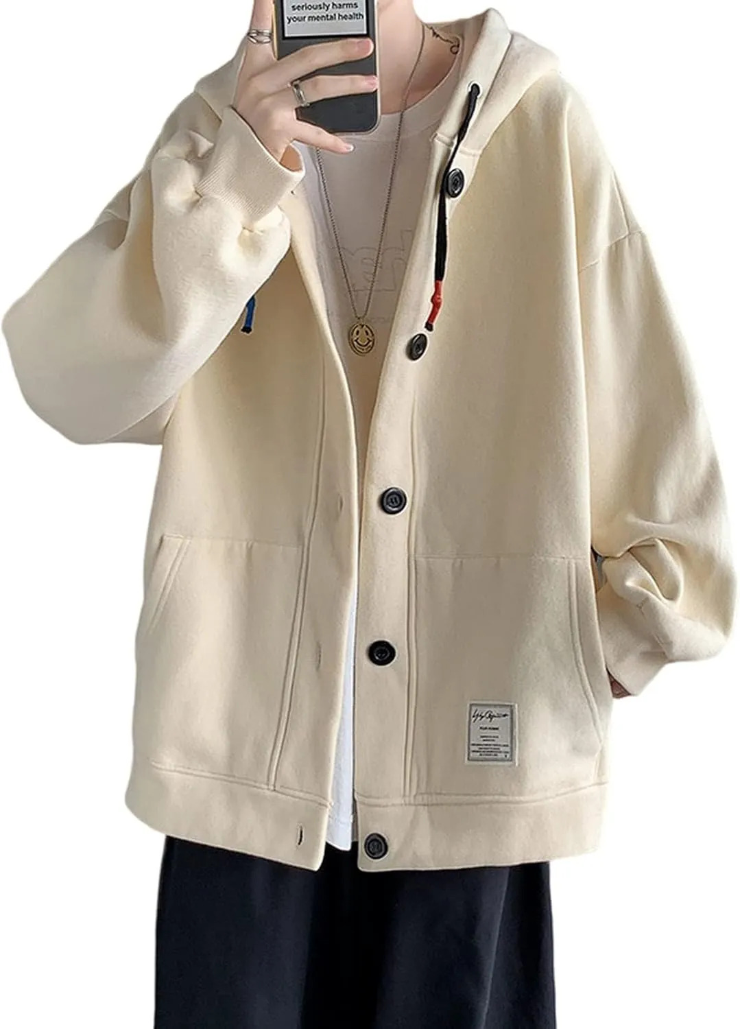 Men Women Harajuku Preppy Hoodies, Korean Aesthetic Oversized Soft Clothes Academia Hooded Sweatshirts Winter Fall