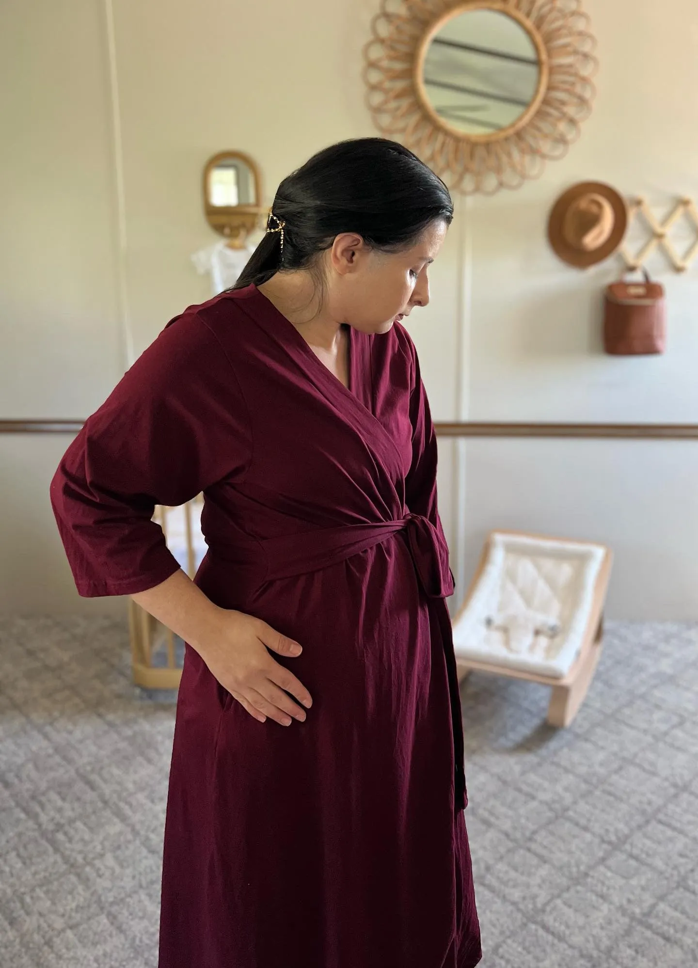 Merlot Robe & Swaddle & Dad T-Shirt