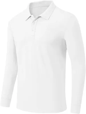 MoFiz Men's Polo Shirts Long Sleeve Golf Shirts Men's Sports Polo Shirts Fit Comfortable Classic Jersey Shirts