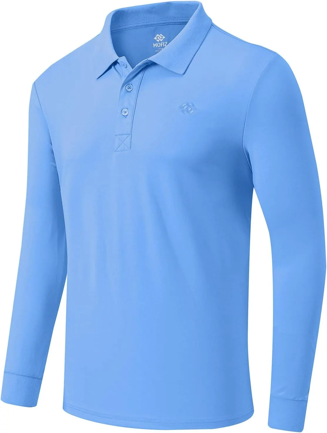 MoFiz Men's Polo Shirts Long Sleeve Golf Shirts Men's Sports Polo Shirts Fit Comfortable Classic Jersey Shirts