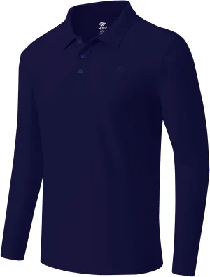 MoFiz Men's Polo Shirts Long Sleeve Golf Shirts Men's Sports Polo Shirts Fit Comfortable Classic Jersey Shirts