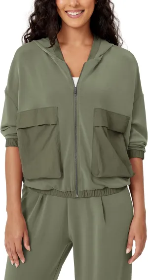 ODODOS Women's Modal Soft Full-Zip Hoodies with Pockets Casual Fall Outfit Hooded Jacket