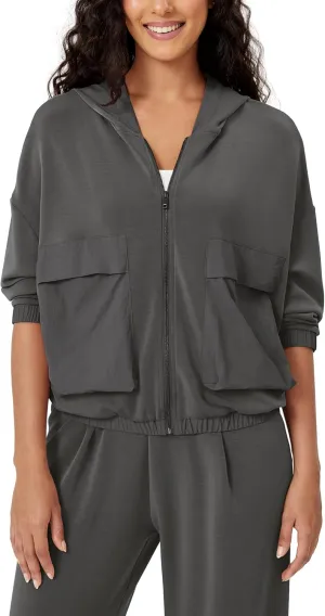 ODODOS Women's Modal Soft Full-Zip Hoodies with Pockets Casual Fall Outfit Hooded Jacket