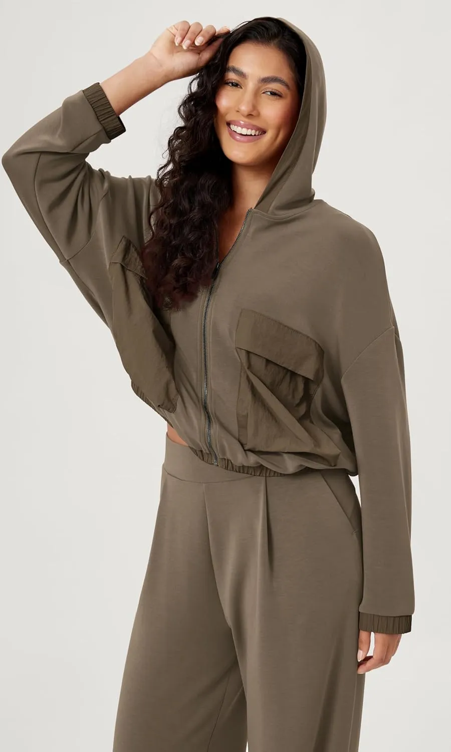 ODODOS Women's Modal Soft Full-Zip Hoodies with Pockets Casual Fall Outfit Hooded Jacket