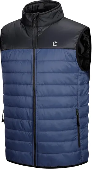 Outdoor Ventures Men's Lightweight Puffer Vest Outerwear Warm Quilted Sleeveless Packable Winter Jacket for Hiking Running