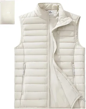 Outdoor Ventures Men's Lightweight Puffer Vest Outerwear Warm Quilted Sleeveless Packable Winter Jacket for Hiking Running