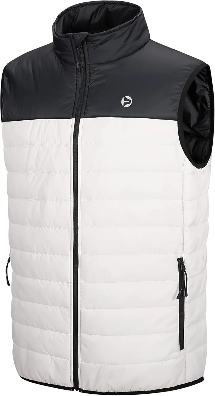 Outdoor Ventures Men's Lightweight Puffer Vest Outerwear Warm Quilted Sleeveless Packable Winter Jacket for Hiking Running