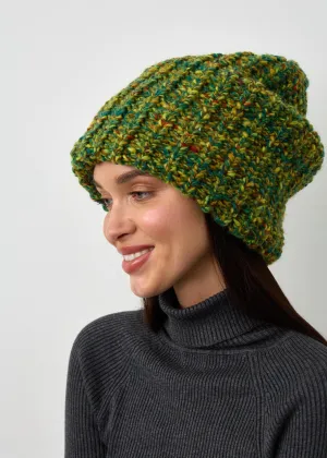 Oversized Double-Layer Wool Hat in Khaki