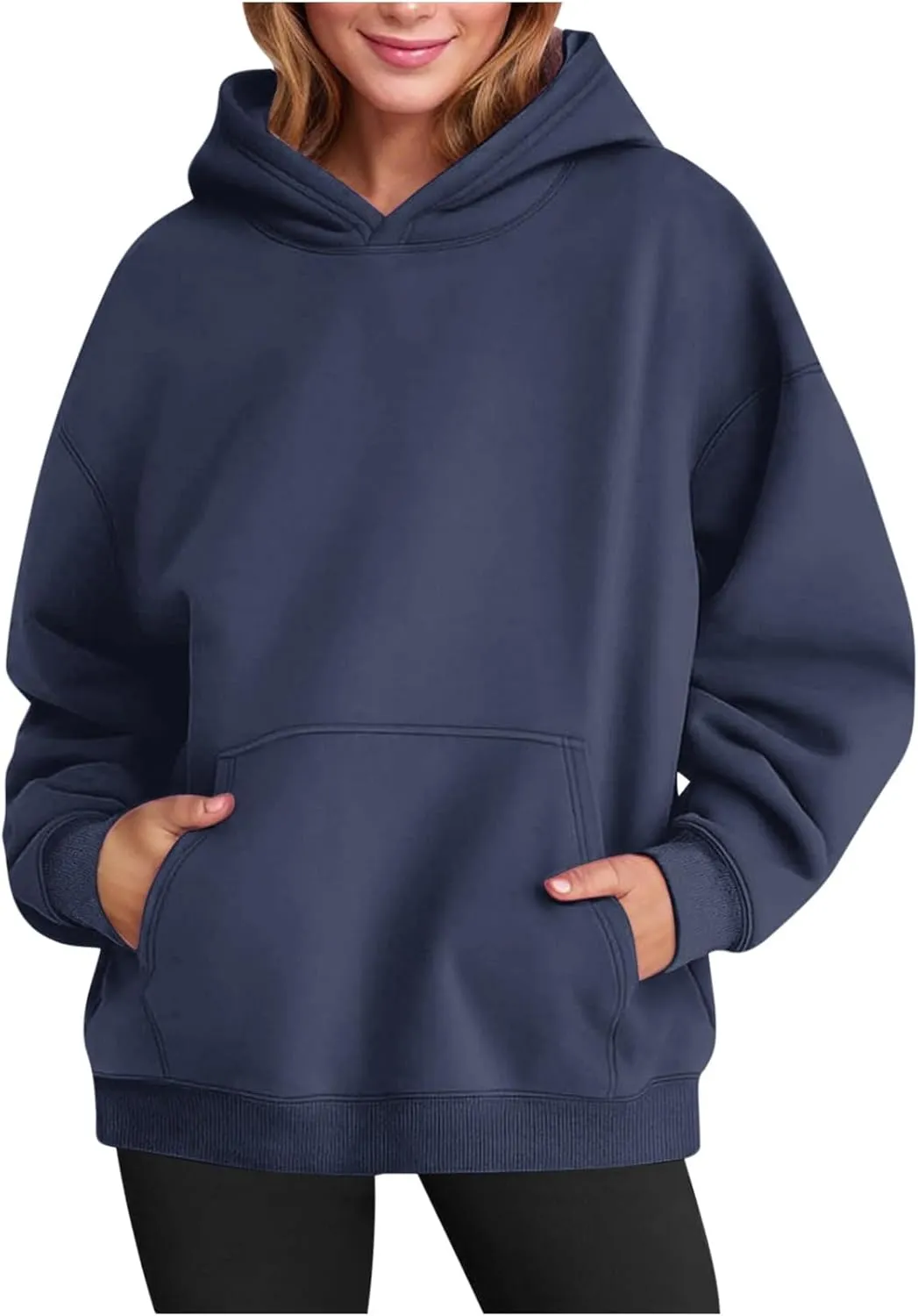 Oversized Hoodies for Women 2024 Stylish Baggy Solid Basic Pullover Sweatshirts Casual Outdoor Comfy Soft Fall Outfit