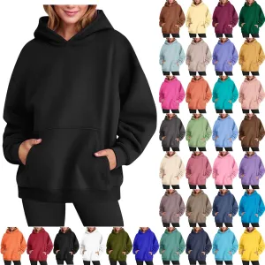 Oversized Hoodies for Women 2024 Stylish Baggy Solid Basic Pullover Sweatshirts Casual Outdoor Comfy Soft Fall Outfit