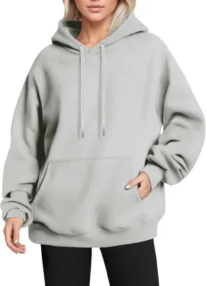Oversized Hoodies for Women Comfy Fleece Pullover Sweaters Drawstring Sweatshirt with Pocket Fall Y2k Preppy Hoodies