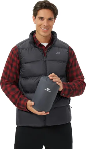 Pioneer Camp Men's Lightweight Down Vest Fill Power 700 Packable Puffer Vest Sleeveless Warm Puffy Outerwear