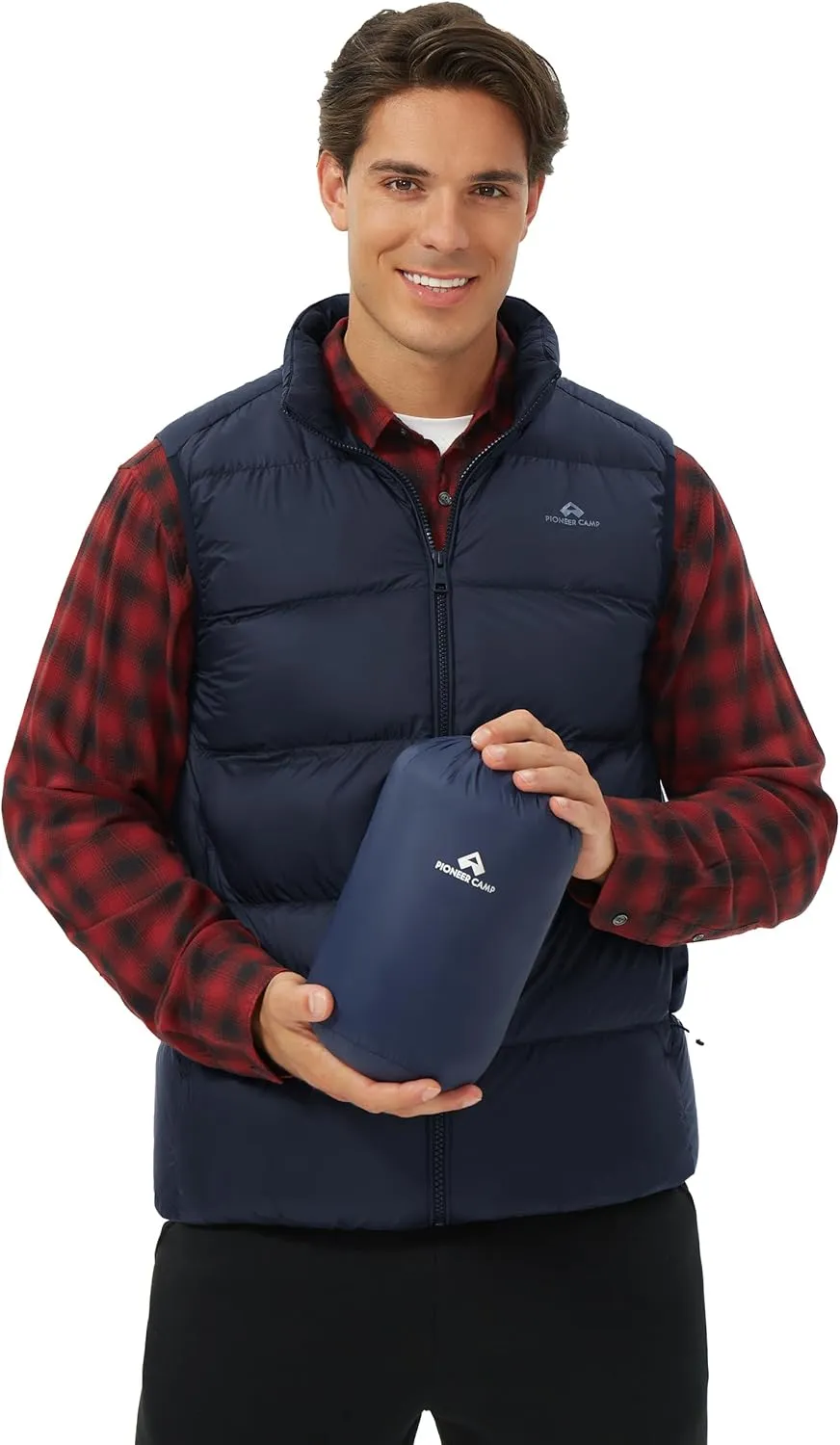 Pioneer Camp Men's Lightweight Down Vest Fill Power 700 Packable Puffer Vest Sleeveless Warm Puffy Outerwear