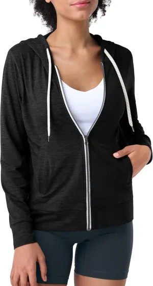 Pioneer Camp Women's Full Zip Up Workout Hoodie Soft Lightweight Hooded Sweatshirts Sweat Jacket Athletic Gym Yoga Casual