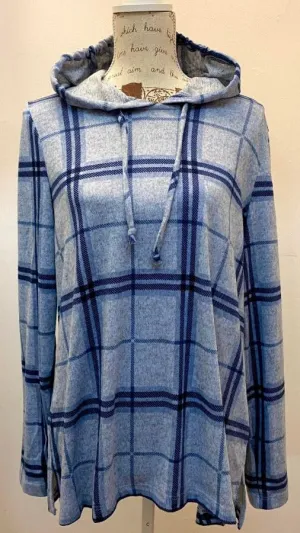 Plaid Hooded Knit