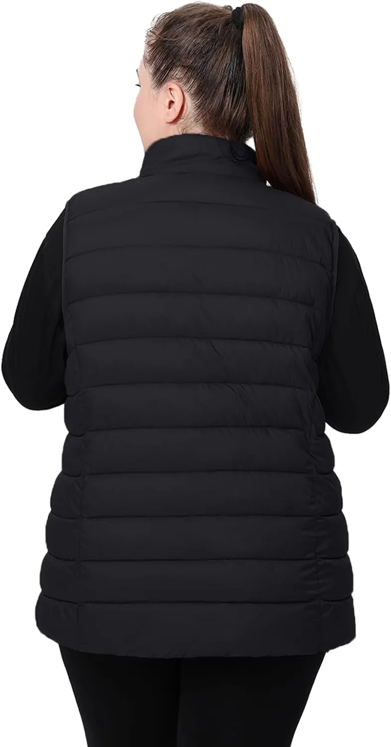 Plus Size Women's Packable Puffer Vest 1X-6X Water-Resistant Quilted Puffy Vest (Exclusively for Plus Size)