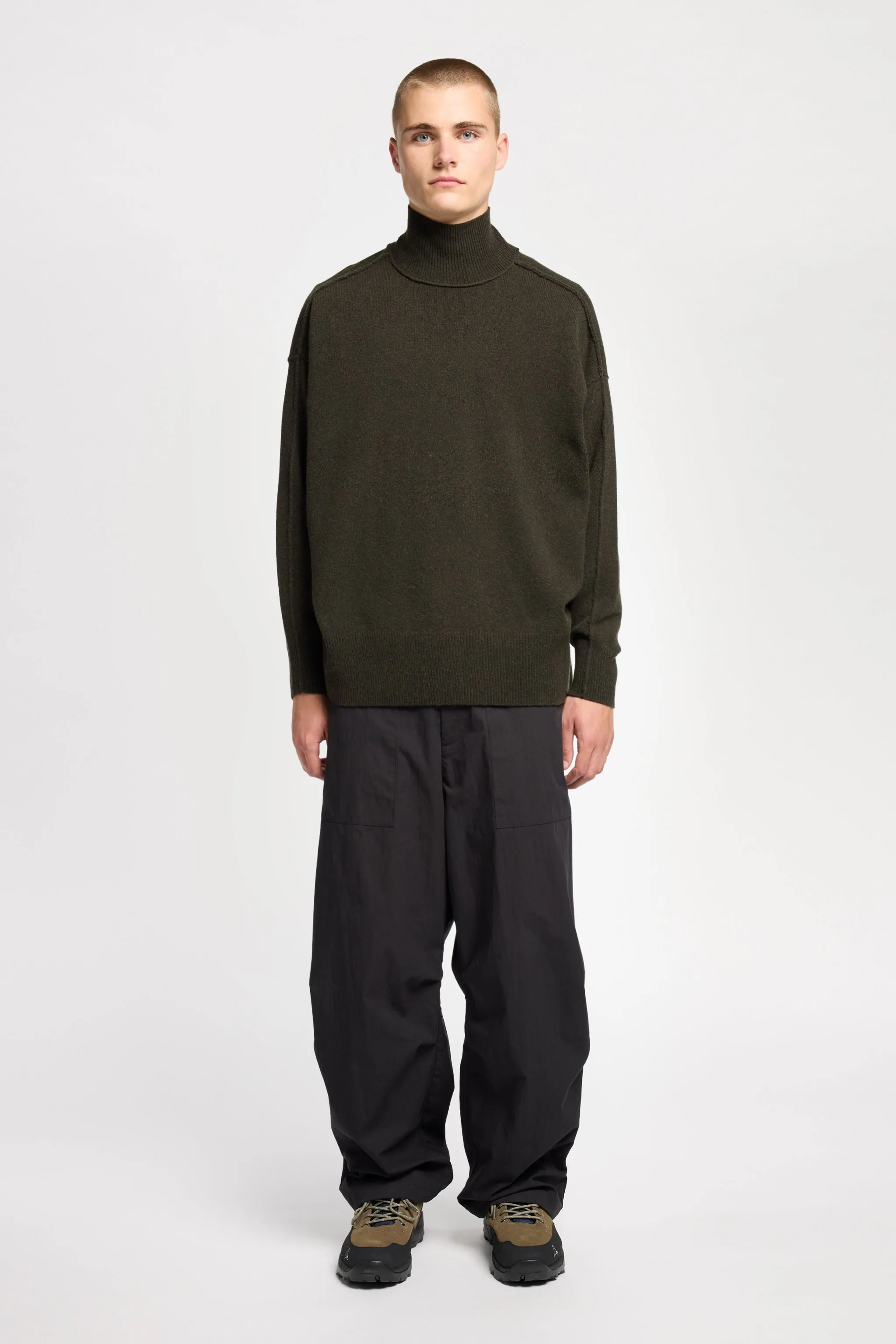 Prism Mock Neck Sweater Darkest Green