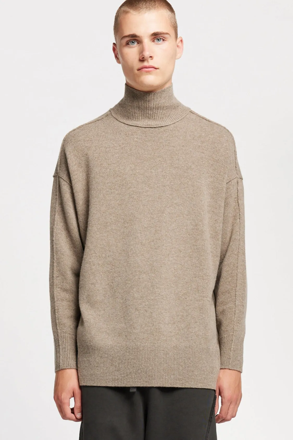 Prism Mock Neck Sweater Taupe