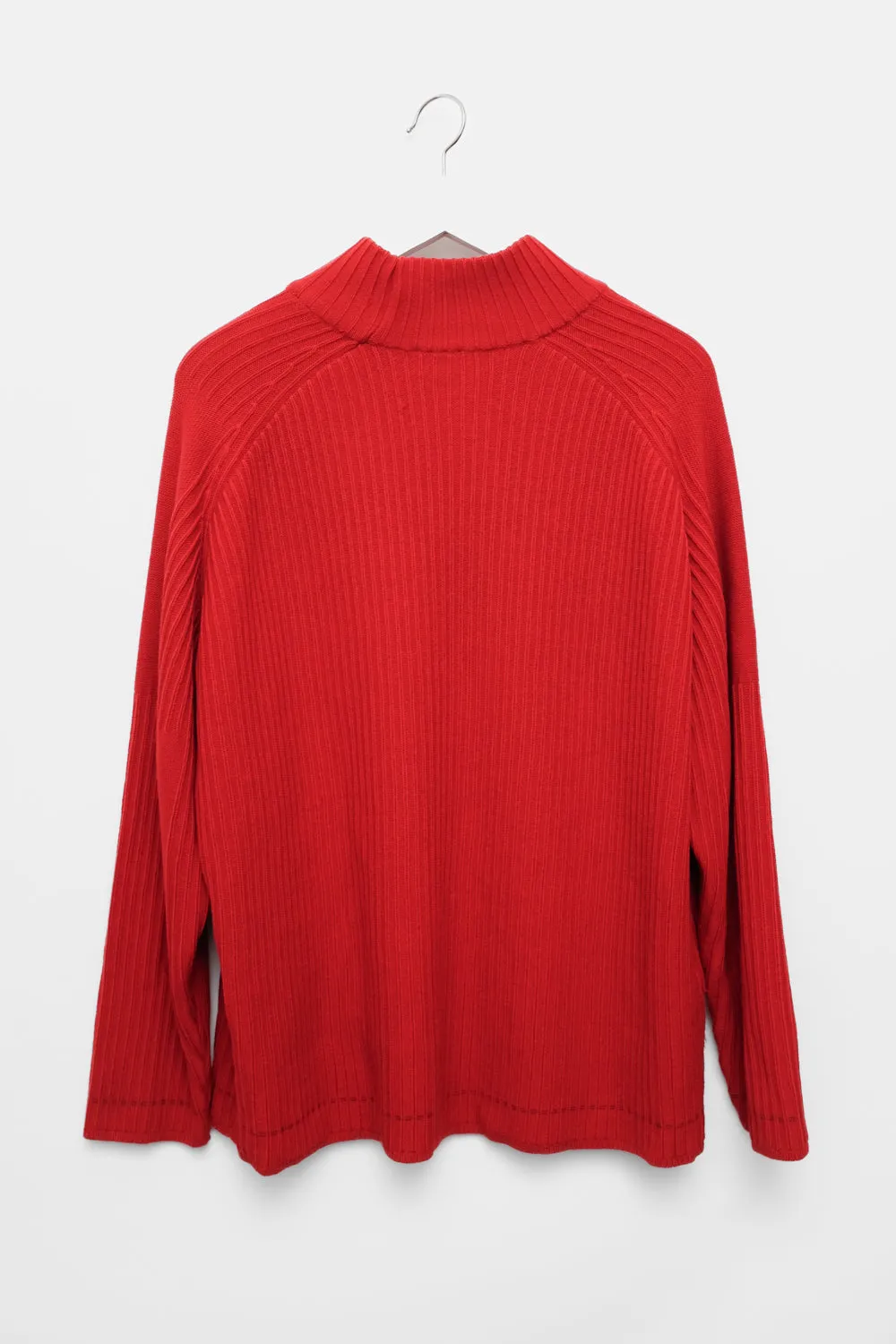 PURE WOOL MOCK NECK JOOP RED VINTAGE SWEATER