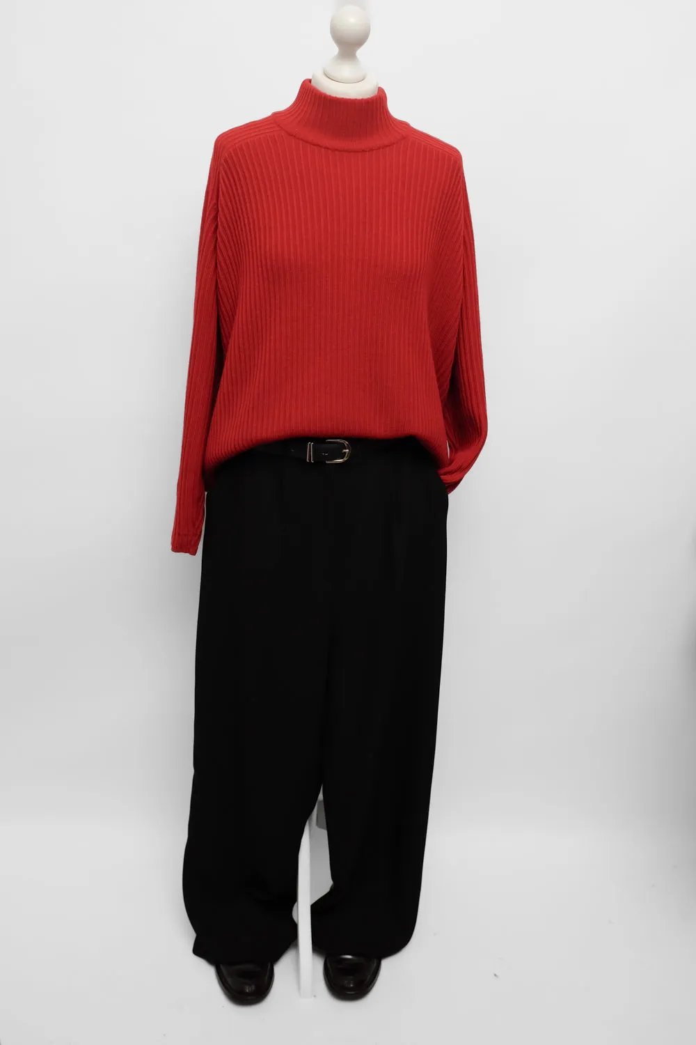 PURE WOOL MOCK NECK JOOP RED VINTAGE SWEATER