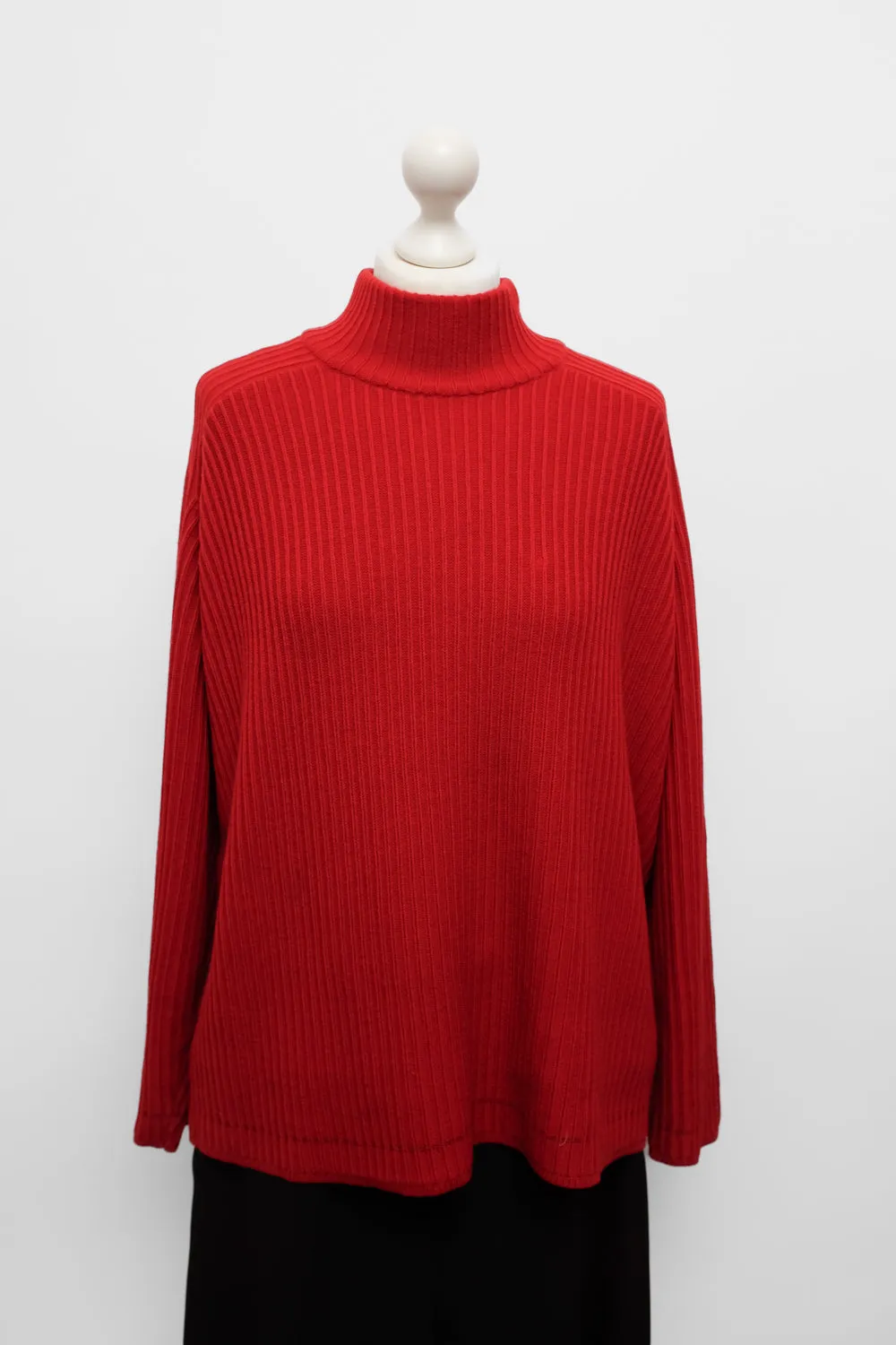 PURE WOOL MOCK NECK JOOP RED VINTAGE SWEATER