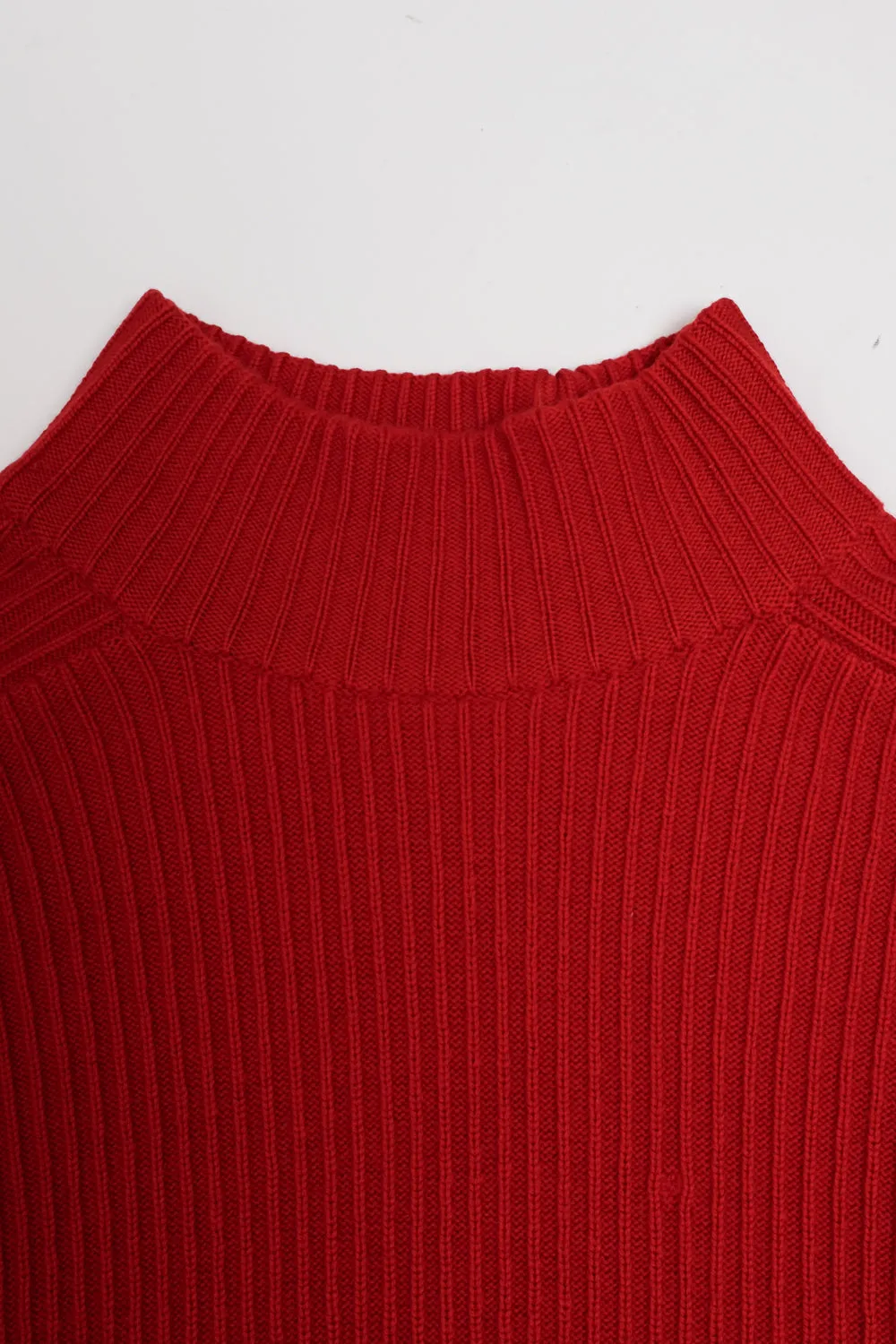 PURE WOOL MOCK NECK JOOP RED VINTAGE SWEATER