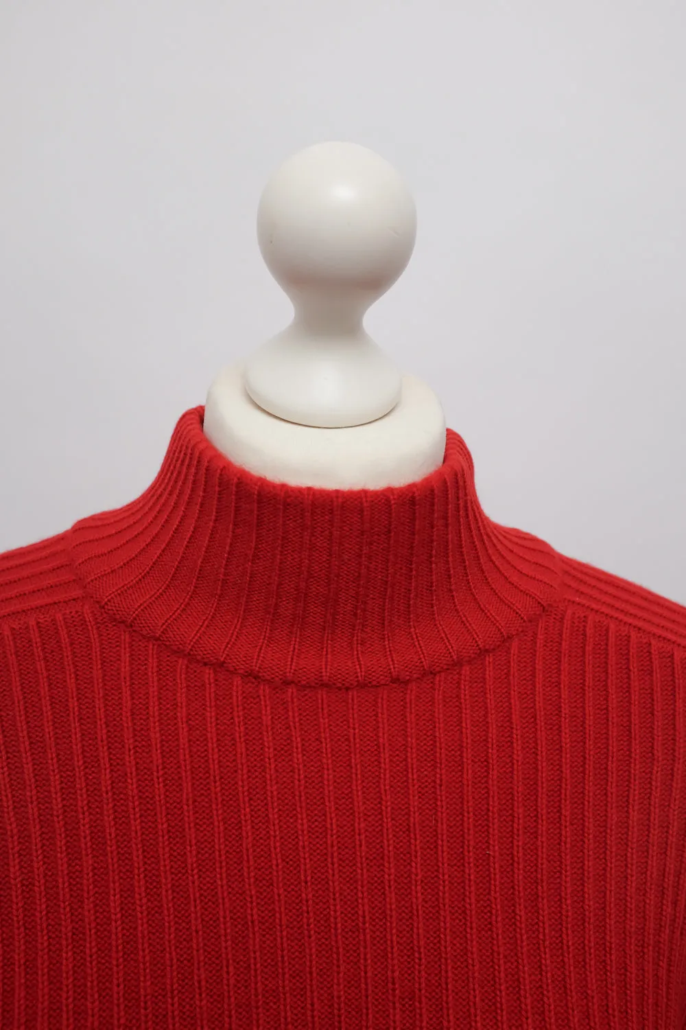 PURE WOOL MOCK NECK JOOP RED VINTAGE SWEATER