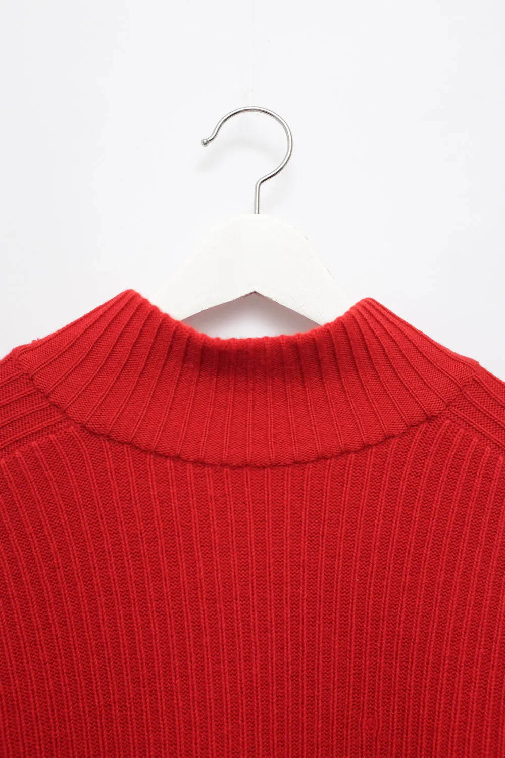 PURE WOOL MOCK NECK JOOP RED VINTAGE SWEATER