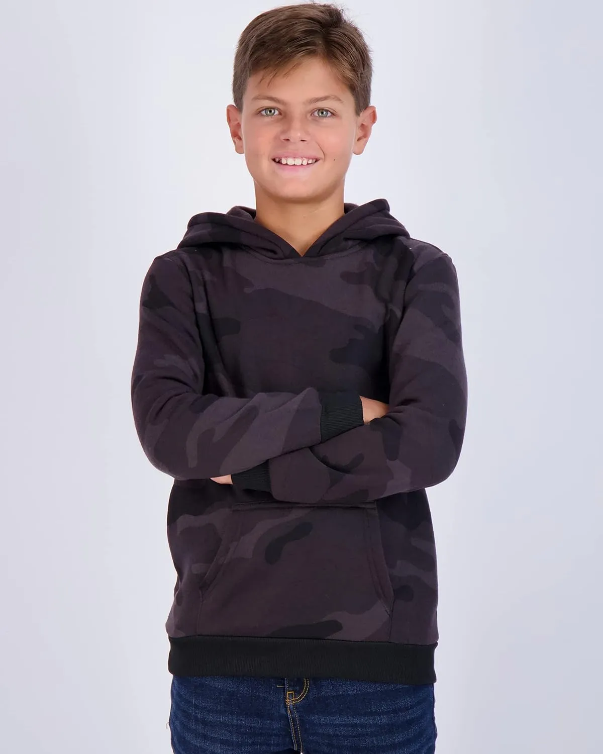 Real Essentials 3 Pack: Youth Fleece Long Sleeve Soft Pullover Hoodie Sweatshirt - Boys & Girls
