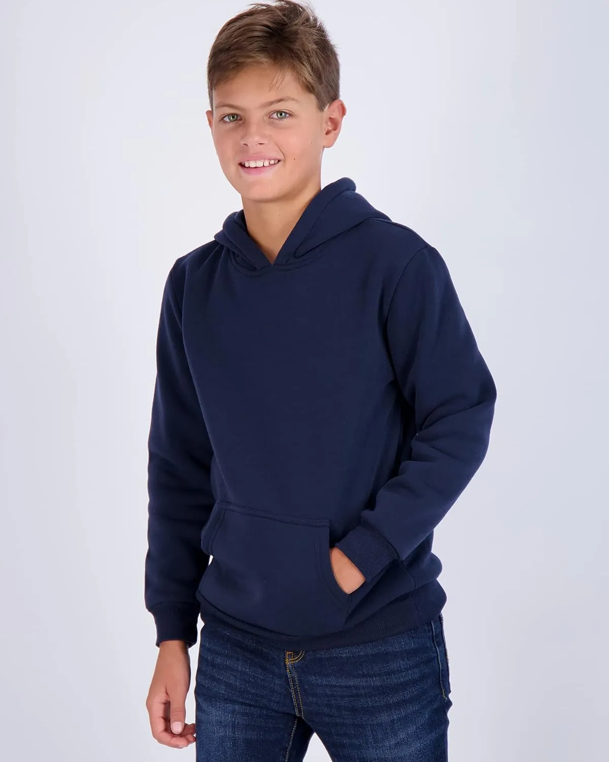 Real Essentials 3 Pack: Youth Fleece Long Sleeve Soft Pullover Hoodie Sweatshirt - Boys & Girls