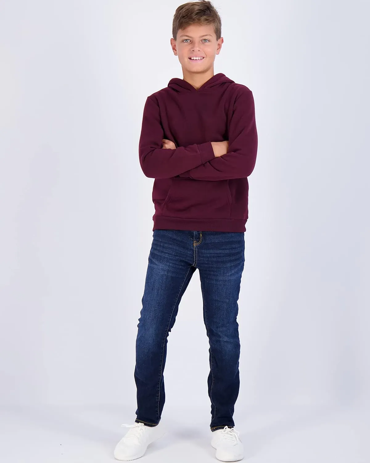 Real Essentials 3 Pack: Youth Fleece Long Sleeve Soft Pullover Hoodie Sweatshirt - Boys & Girls